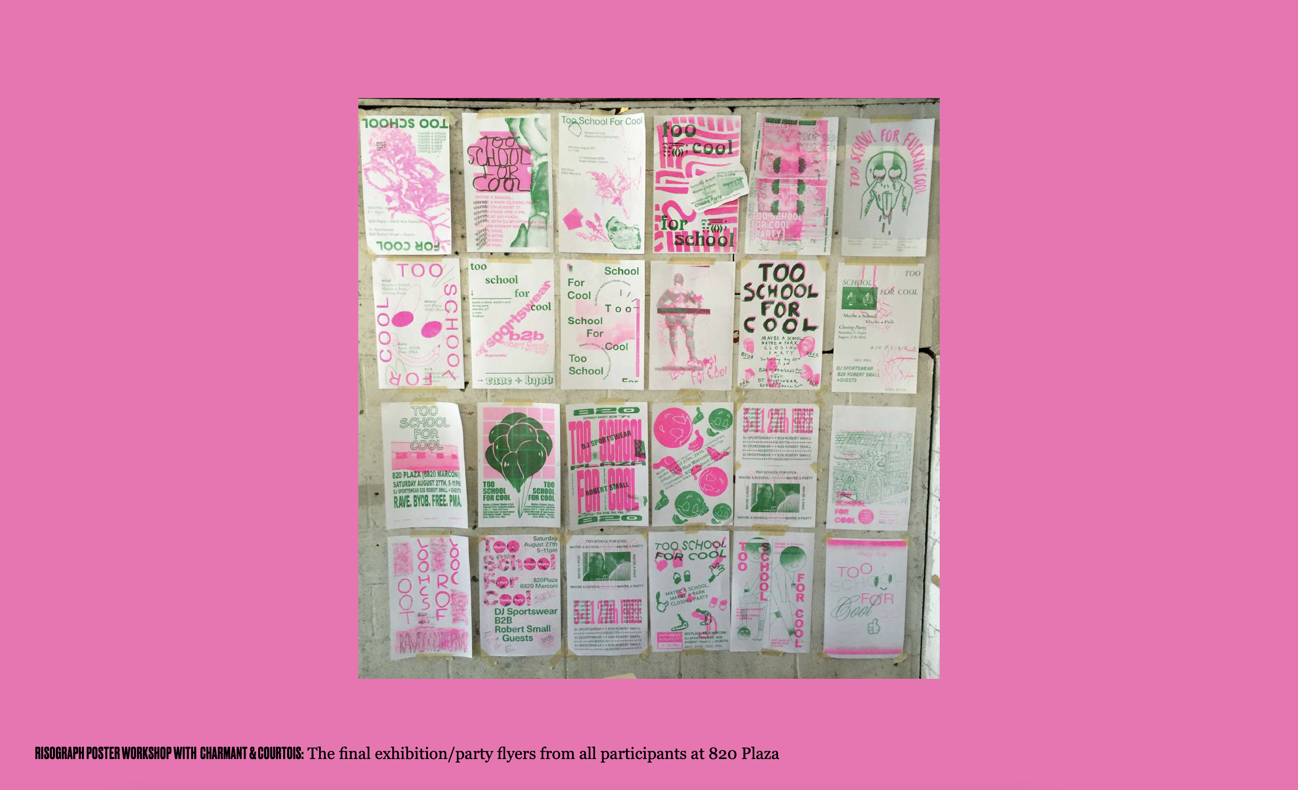 Maybe a school, maybe a park. an experimental graphic design week-long series of workshops in a group of 5 out of 30 participants run by Sean Yendrys