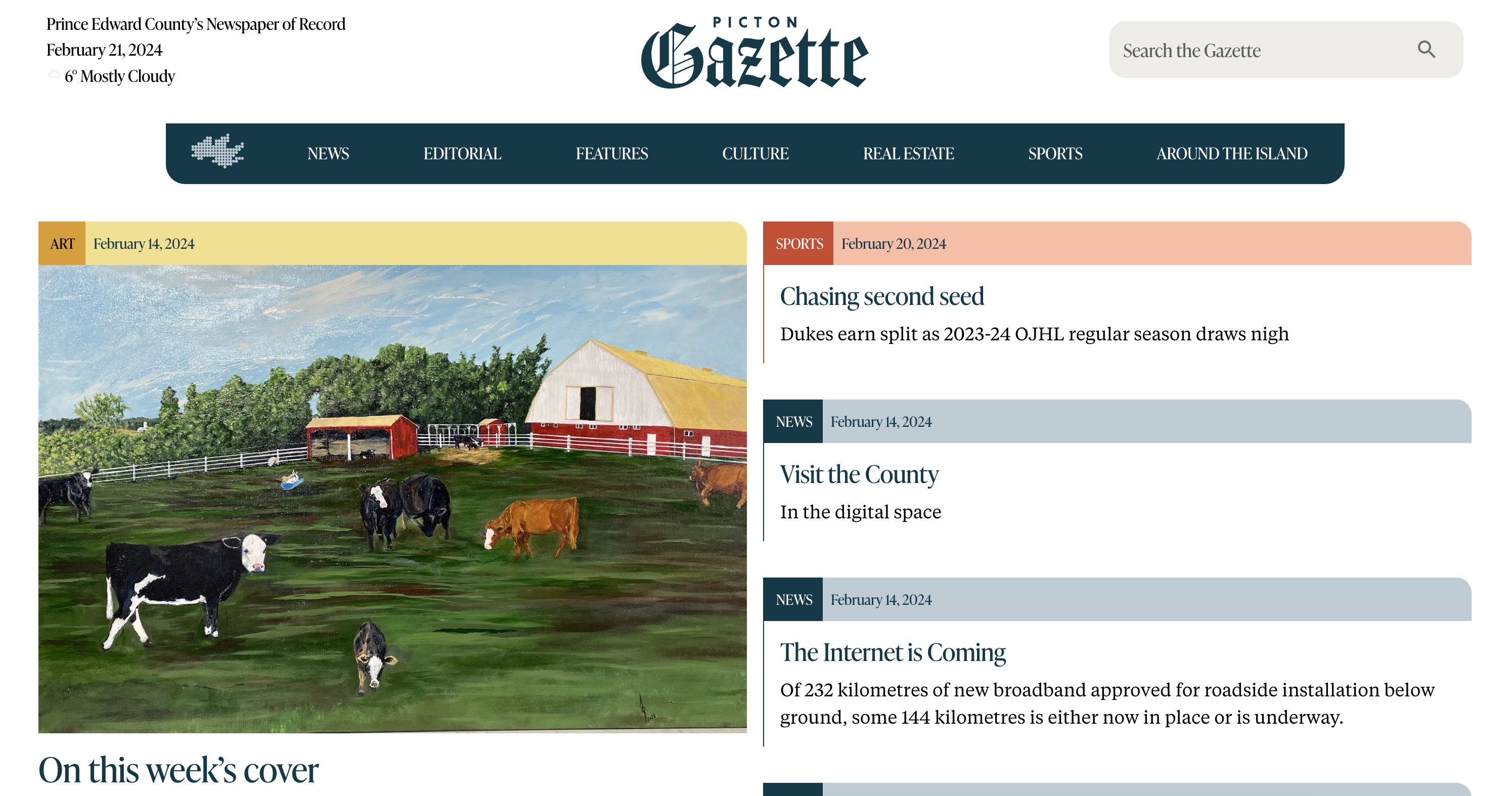 The Picton Gazette, Phase 1, designed by Chris Lange, developed by Patrick Pittman of No Media, rebrand by Jed Tallo, 2023-2024